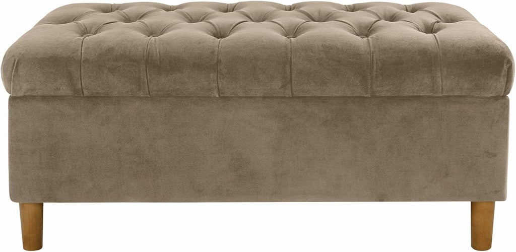 HomePop 40" Ainsley Button Tufted Storage Bench - Fawn Velvet