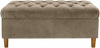 HomePop 40" Ainsley Button Tufted Storage Bench - Fawn Velvet