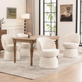 Kidol & Shellder Swivel Accent Chair Set of 4 Modern Comfy Swivel Barrel Dining Chair Upholstered Armchair Single Sofa Side Chairs for Dining Room Living Room Bedroom White
