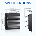 10 Inch Aluminum Automatic Shutter Louver Vent (No Fan Blades and Motor) for Home Attics, Workshops, Barn, Greenhouse