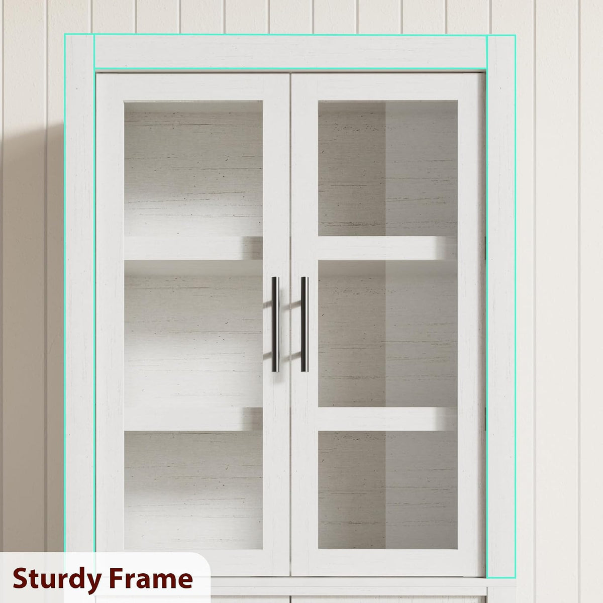Tall Kitchen Pantry Cabinet, Farmhouse Kitchen Pantry Storage Cabinet Wood, 70.45" Large Cupboard with 4 Doors & Adjustable Shelves for Kitchen Storage, Dining, Office, Rustic White
