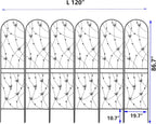 6 Pack Metal Garden Trellis 86.7" Tall Outdoor Climbing Plant Support for Roses, Flowers, Rustproof Durable Black Galvanized Tube, Lawn Garden Fence Decor Screen, 86.7" H