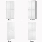 72" Tall Pantry Cabinet with 8 Door Shelves, 250lb Heavy Duty Storage Cupboard with Drawer, Modern Farmhouse Organizer for Office & Dining, White