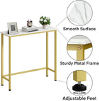 Narrow Console Table, 29.5" Small Entryway Table, Thin Hallway Tables, Slim Sofa Side Tables for Hallway, Living Room, Bedroom, Foyer, Marbleized White