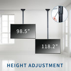 VIVO Black TV Ceiling Mount for 37 to 90 inch Screens, MOUNT-VC90-10 | Full Swivel, Telescoping Height Adjustment, 10ft Extension Pole, Fits Pitched/Vaulted Roof, Max VESA 800x400mm, Holds 110 lbs