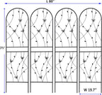 4 Pack Metal Garden Trellis 71" Tall Outdoor Climbing Plant Support for Roses, Flowers, Rustproof Durable Black Galvanized Tube, Lawn Garden Fence Decor Screen (4pcs, 71" H)