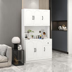 White 71" Kitchen Pantry Storage Cabinet, Freestanding Floor Hutch Cabinet with 6 Doors 1 Drawer, Storage Organizer for Kitchen Living Dining Room Food Cutlery Small Appliances