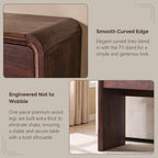 63" Console Table with 3 Drawers, Wood Entryway Table with Storage, Brown | Modern Behind Couch Table with Curved Profile Design, Narrow Long Sofa Table Behind Couch for Living Room, Hallway, Foyer