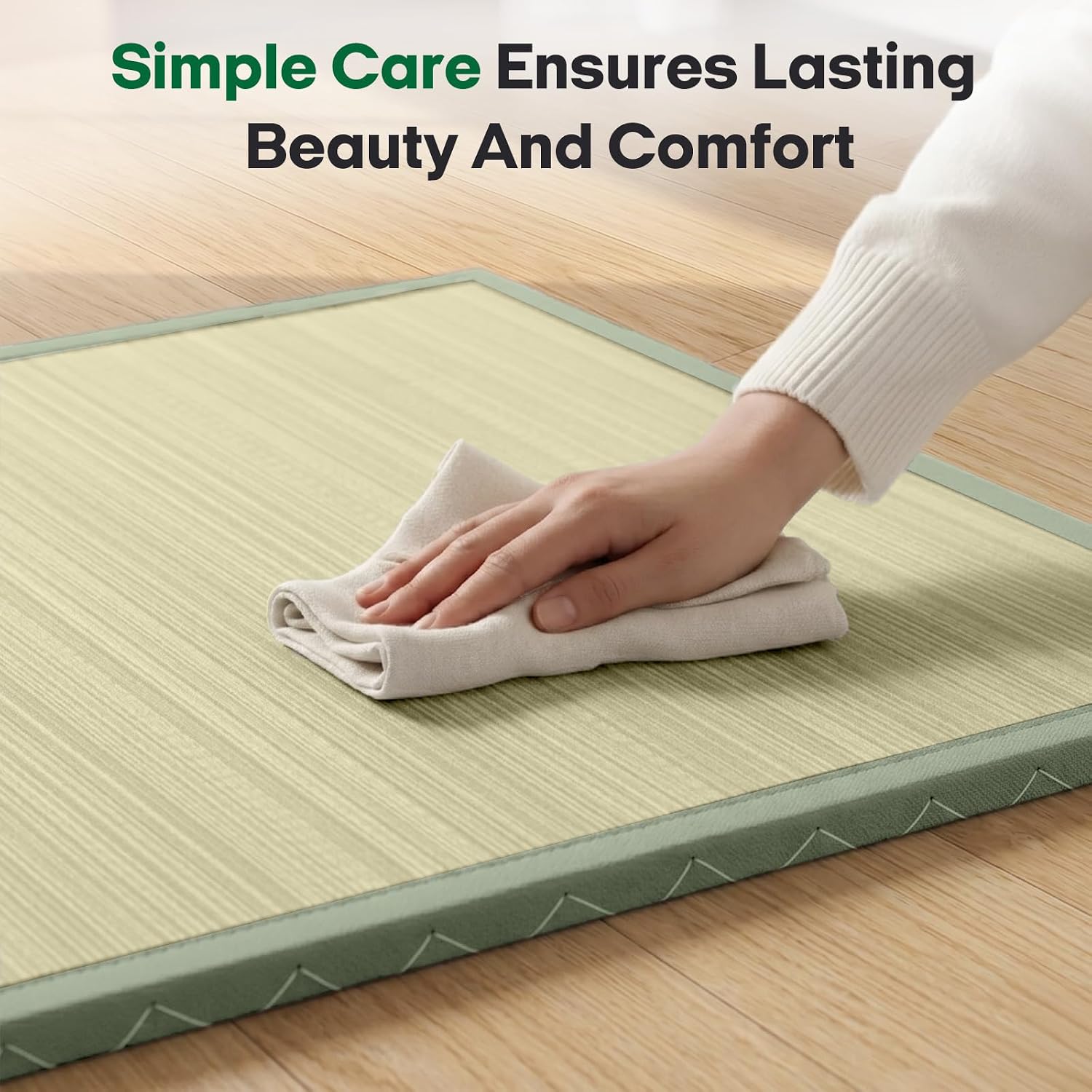 ZonLi Japanese Tatami Mat, Foldable Floor Sleeping Pad Futon Mattress | Made from Natural Coconut Shell Fiber & Jute Fiber, Firm Traditional Floor Bed Twin 75"x39"