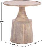 SAFAVIEH Home Collection - Javier Accent Table with Whitewashed Solid Wood Finish, Modern Round Side Table (ACC3257A)