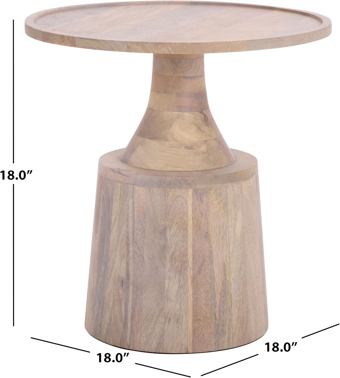 SAFAVIEH Home Collection - Javier Accent Table with Whitewashed Solid Wood Finish, Modern Round Side Table (ACC3257A)