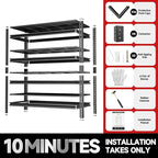 4-Tier 40" W X 20" D X 60" H Storage Shelves 2500LBS Garage Shelving Metal Storage Shelf Adjustable Metal Racks with Shelves Heavy Duty Shelving Units and Storage Utility Shelf