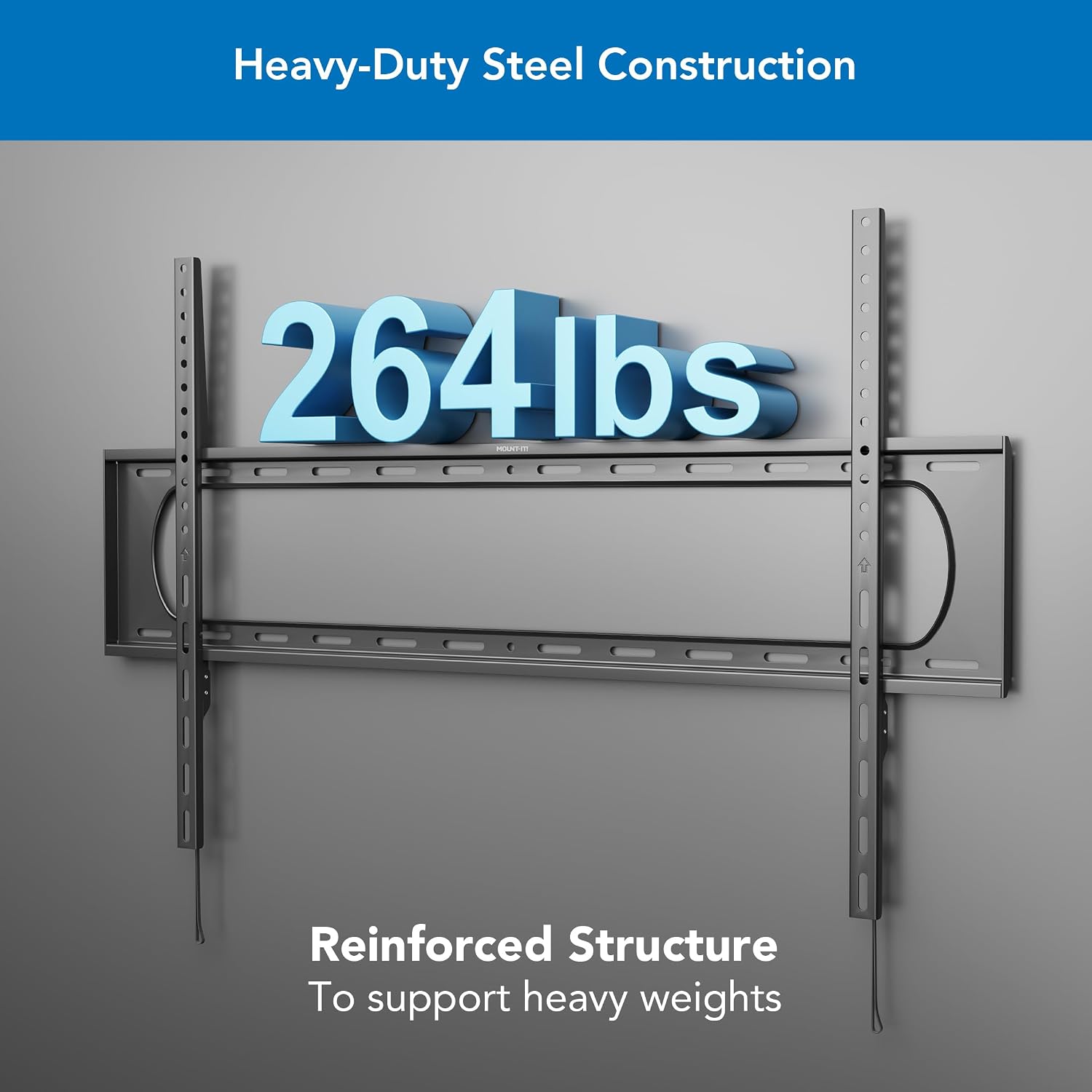 Mount-It! Heavy Duty XXL Fixed TV Mount for Extra Large TVs, Ultra Low Profile Wall Mount, max VESA 900x600, Holds 264lb, Flush TV Mount for 60", 65", 70", 75", 80", 85", 90", 100",120"