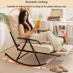 92cm Wide Double Rocking Chair,Featuring an Adjustable backrest and Retractable footrest, Suitable for Balconies, bedrooms, and Living Rooms Green