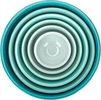 KX-WARE Melamine Mixing Bowls with Lids - 6 Piece Melamine Bowls and 6 Piece Plastic Lids, Teal