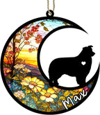 Personalized Dog Memorial, Custom Name Aussie Dog Christmas Ornament with Name, Custom Breeds, Pet Loss Light Catcher, Gifts for Lovers Loss of Pet Sympathy on Mothers Day Christmas