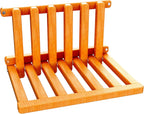 The folding stool is made of beech wood and can withstand 400 pounds. The surface is coated with Transparent paint and polished. Used for changing shoes, showering, folding bedside table(Walnut paint)