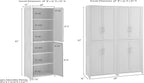 Crosley Furniture Savannah 2-Piece Pantry Storage Cabinet Set with Shelves, Kitchen, Dining, or Laundry Room, White