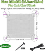 OGORI 50' x 50' Bird Netting Heavy Duty Nylon 3/4" Mesh Garden Netting Protect Fruit Trees, Plants and Vegetables