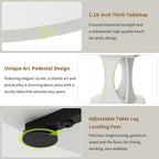 iPormis 43"-59" Extendable Dining Table, Round Kitchen Table with Modern Arcs Pedestal, Oval Dinner Table with Removable Leaves,Hidden Storage, for Kitchen, Dining Room, Living Room, Office, White