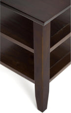 SIMPLIHOME Acadian Solid Wood 14 inch Wide Transitional-Style Narrow Side Tables in Brunette Brown for the Living Room and Bedroom (Set of 2)