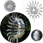 Magical Metal Windmill, Stainless Steel Windmill,Kinetic Metal Wind Spinners Garden Stake, 3D Wind Sculptures Move with The Wind Lawn Solar Wind Catcher Outdoor Patio Garden Decoration (SILVER-2PCS)