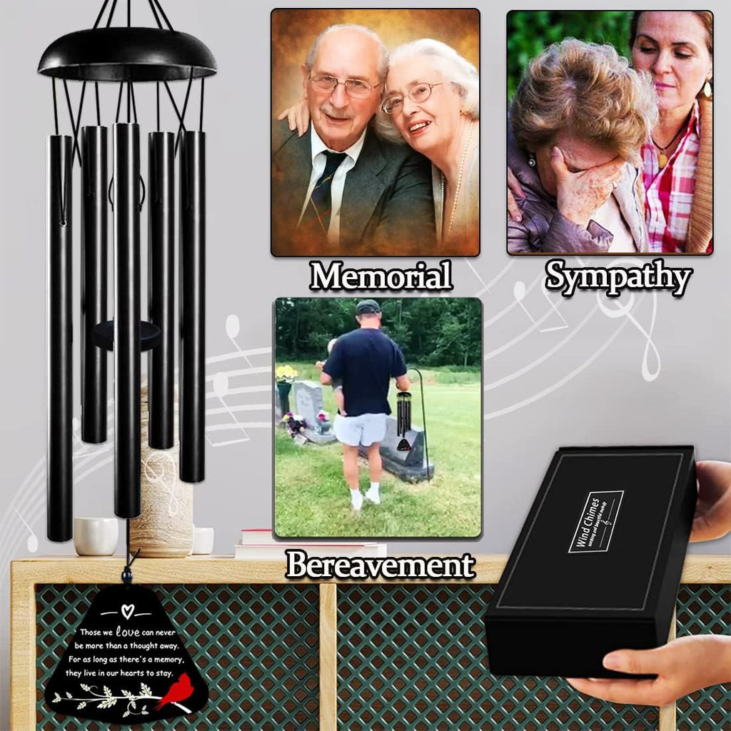 Sympathy Wind Chimes for Loss of Loved One, 30'' Cardinal Wind Chimes for Outside, Bereavement Gift in Memory of Loved One, Memorial Gifts for Loss of Mother Father Condolence Remembrance