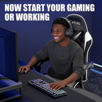 Czlolo Gaming Chair with Footrest Racing Style Lumbar Support Massager Video Game Chair with Metal Legs, High Back Reclining Gamer Chair with Headrest, 360° Swivel Office Computer Desk Chair (White)