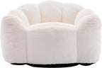 Bean Bag Chair for Adults, Floral Shaped Bean Bag Single Sofa, Ultra Soft Faux Fur Floor Sofa, Oversize Reading Chair for Living Room,Bedroom, Study, Beige,
