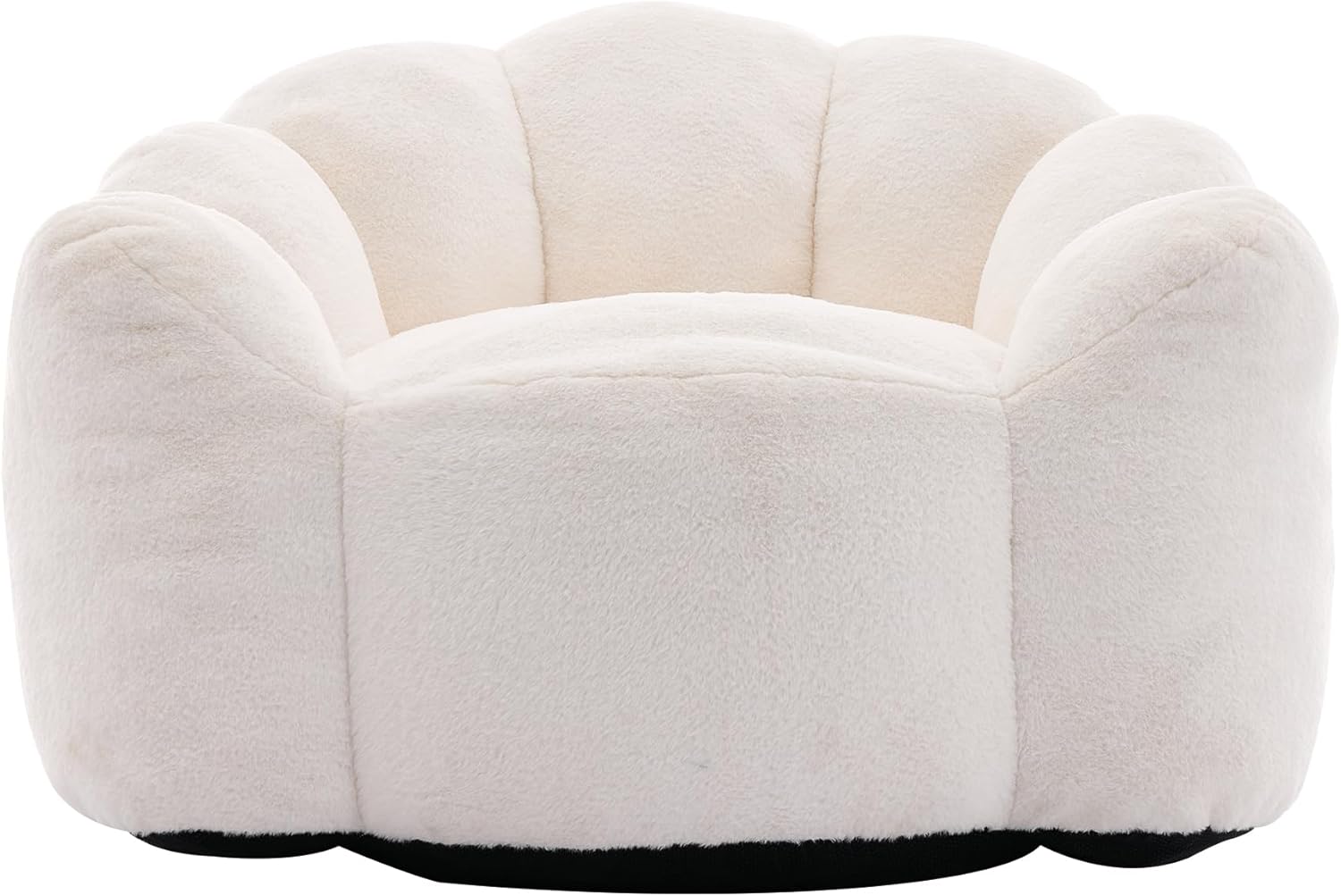 Bean Bag Chair for Adults, Floral Shaped Bean Bag Single Sofa, Ultra Soft Faux Fur Floor Sofa, Oversize Reading Chair for Living Room,Bedroom, Study, Beige,