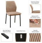 Comfortable Dining Chairs Set of 4 Upholstered Faux Leather Cushion Seat | Ergonomic Design, Easy Assembly, Stain Resistant Material - Beige