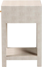 Baxton Studio Dansby Modern Beige Faux Shagreen 1-Drawer End Table