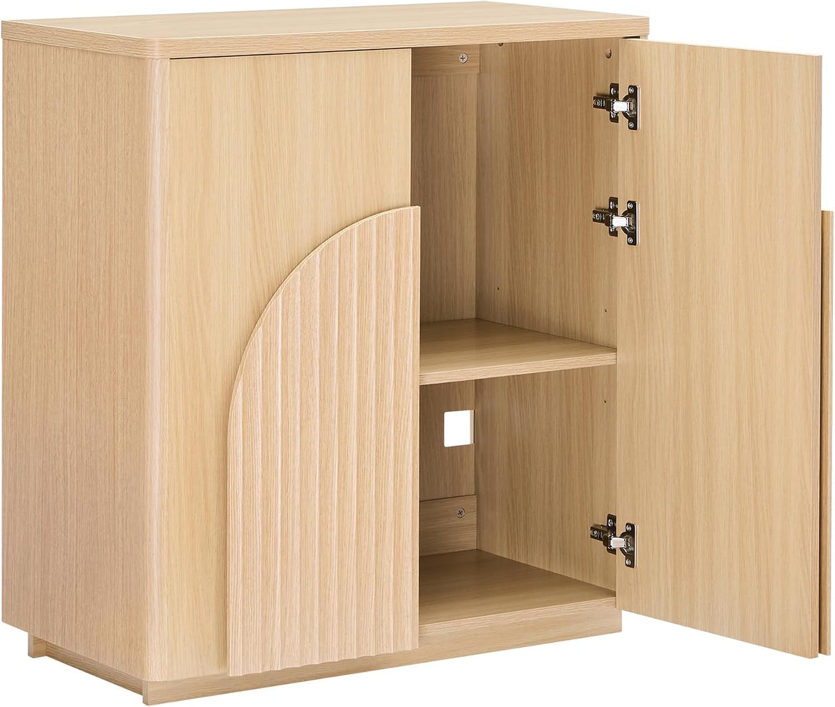 CHITA Sideboard Buffet Cabinet with Storage, Small Storage Cabinet with Doors and Shelves for Living Room Accent, Bar, Kitchen, Oak