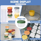 12pcs 2 oz Salad Dressing Container, Reusable Condiment Containers Sauce Cups with Leak-proof Lids, Small Plastic Food Storage Dip Containers for Lunches, Freezer, Microwave & Dishwasher Safe