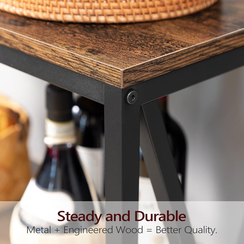 MAHANCRIS 55" Sofa Table, Industrial Console Table, 3-Tier Narrow Sofa Table with Storage Shelves, Foyer Table for Entryway, Hallway, Kitchen, Living Room and Bedroom, Rustic Brown CTHR80401