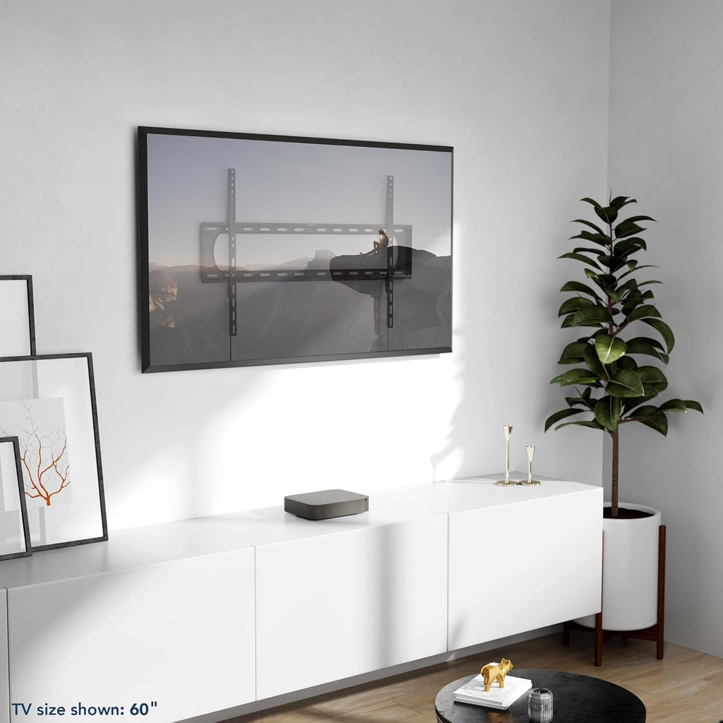 Mount-It! Heavy Duty XXL Fixed TV Mount for Extra Large TVs, Ultra Low Profile Wall Mount, max VESA 900x600, Holds 264lb, Flush TV Mount for 60", 65", 70", 75", 80", 85", 90", 100",120"