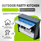 Outdoor Kitchen Cabinet, Outdoor Cooking Station Storage Island | Backyard Kitchen Island For Patio And Garden, Outdoor Kitchen Set With Cabinet Storage Design For Home Dining And Gatherings