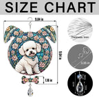 Bichon Fries Dog Ears Wind Spinner, Bichon Fries Wind Spinner Hanging for Yard and Garden V02