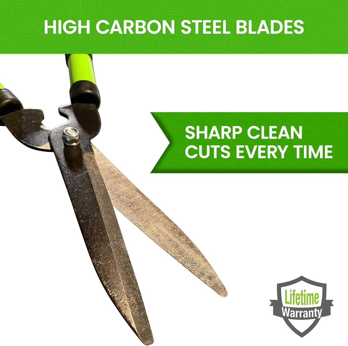 GARDEN GURU Hedge Shears Clippers for Trimming & Shaping Borders, Boxwood, Decorative Shrubs, Bushes, Grass – 15 inch High Carbon Steel Gardening Hedge Clippers & Shears with Comfort Grip Handles (2)