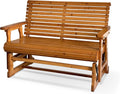 Fortune Candy Wooden Patio Glider with High Roll Back and Deep Contoured Seat, Solid Fir Wood, 2-Seater, Heavy Duty 800 LBS, 4 Ft. (Cedar Tone PU)