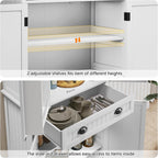 ARTPOWER 72" Pantry Storage Cabinet with Door Shelves | Tall Wooden Kitchen Cupboard with Drawer, Food Pantry Cabinet with Shelves for Dining Room,Living Room, White