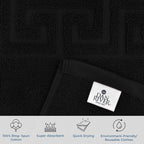 DAN RIVER Greek Bath Mat - Black, 100% Ring Spun Cotton, Pack of 2, 20x32 inches, 800 GSM, Non-Slip, Absorbent, Quick Drying, Machine Washable Bathroom Floor Mats for Shower, Kitchen & Bath