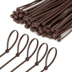8 Inch Brown Zip Tie 1000 PCS, 40 Lbs - Small to Medium Zip Tie, Nylon PA66 UV Resistant Cable Tie Heavy Duty for Indoor and Outdoor Use - Ideal for bundling and securing objects