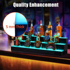 60" 3-Tier LED Lighted Liquor Bottle Shelf,Backlit Bar Display with Remote & App Control, 16 Color Options, 4 Modes & 1-8 Hour Timer, Modern Shelving Unit for Home Bars, Restaurants & Nightclubs, Plug