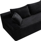 95" L-Shaped Cloud Sectional Couch, Right Facing Modular Compressed Sectional Sofa with Chaise Lounge, Plush Corduroy Corner Sofa for Living Room