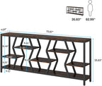 Tribesigns 70.9" Sofa Console Table with Storage Shelves (Rustic Brown) | 4 Tier Industrial Extra-Long Narrow Entryway Accent Tables for Hallway, Living Room, Foyer