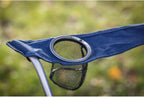 Quad Folding Camp Chair with Cup Holder, Dark Blue, Steel Frame, 250 lb Capacity, 32x19x32 Inches