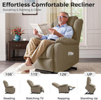 Amopatio Lift Recliner Chair for Elderly Upgraded Reclining Chairs Indoor Lounge Chairs Single Sofa with Side Pockets and Remote Control for Living Room Bedroom（Brown）