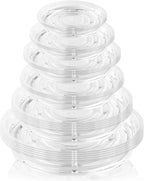 36 Pack Clear Plant Saucers for Indoors (4 6 8 10 12 14 Inch) Flower Pot Saucers for Potted Plants Plate Set Plant Trays for Indoors No Holes Plants Saucer Trays for Pots Drip Tray Bull Plastic Tray