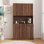 Versatile Kitchen Pantry Cabinet - 70.87" Tall Multi-Functional Storage Solution for Bed Room and Kitchen, Walnut